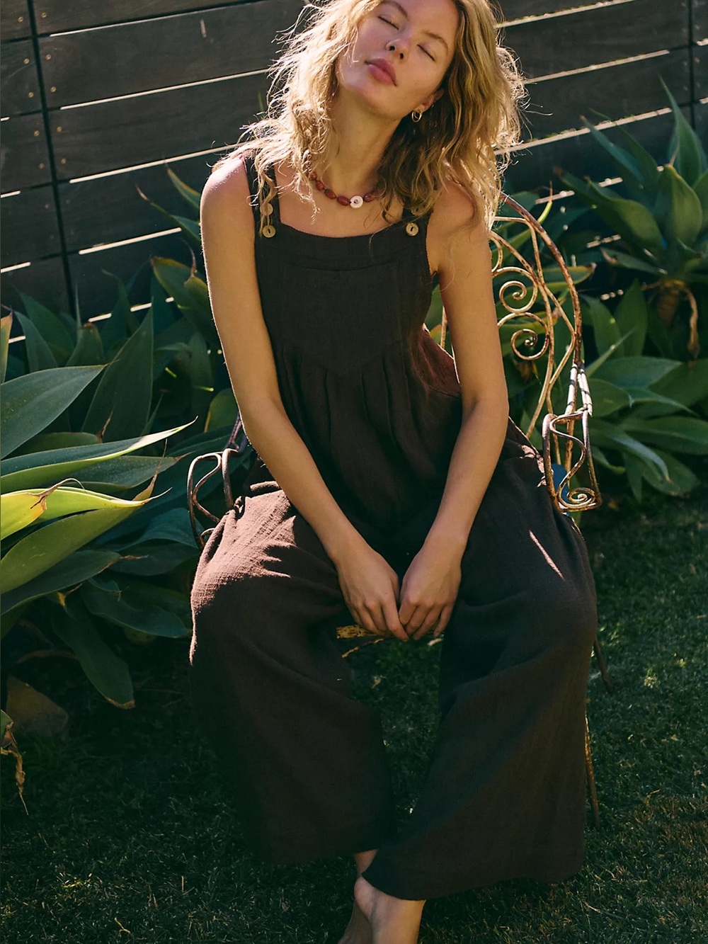 Free People Gray Sun-Drenched Overalls - Picture 4 of 5
